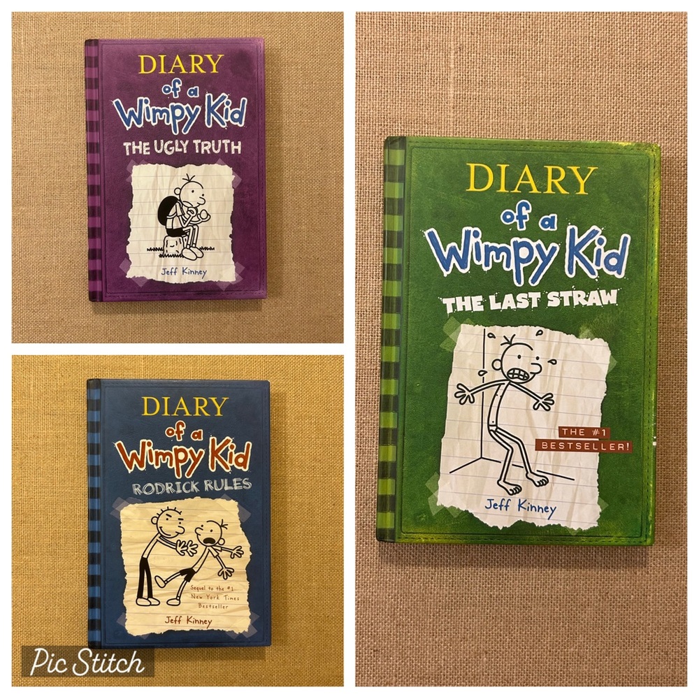3 Diary of a Wimpy Kid Hardback Books - EUC